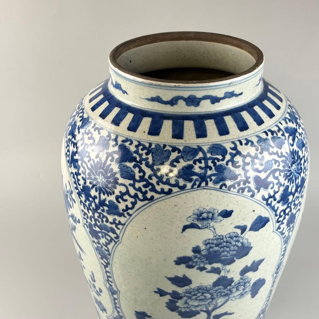 中国染付 花瓶 壺 高さ約50cm