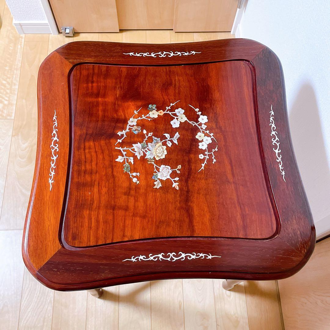 螺鈿細工 唐木家具 机 テーブル