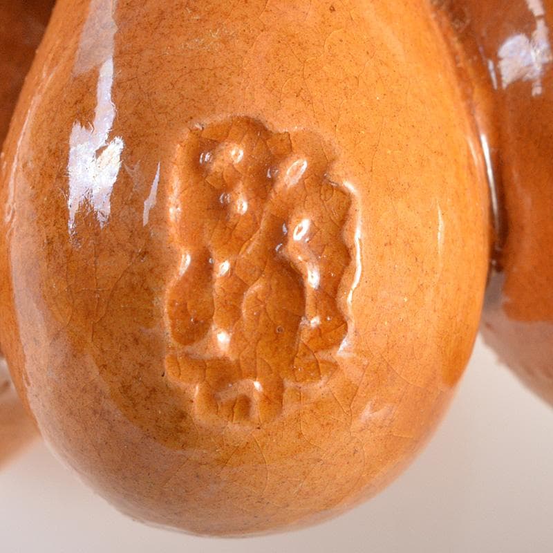 茶道具 佐々木 昭楽作 飴釉 六瓢 蓋置 共箱 V 5729