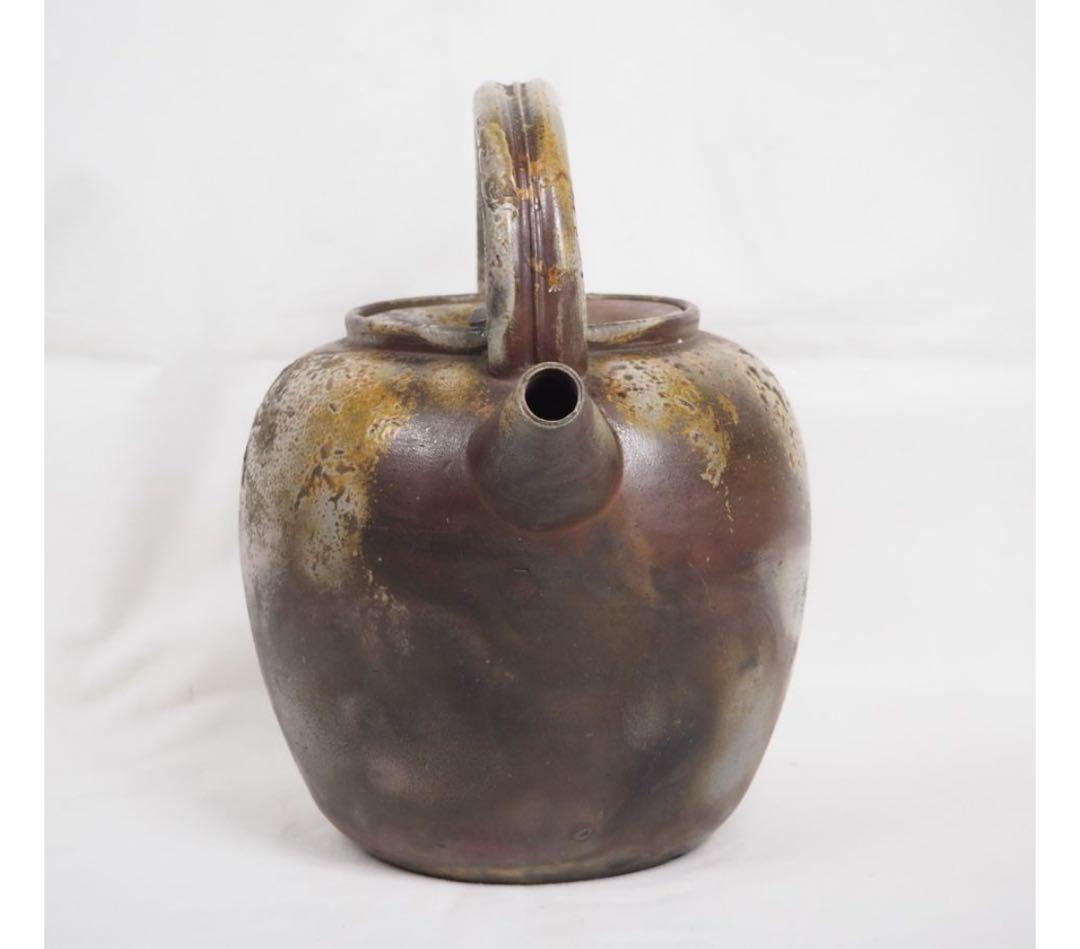 送料無料 明治期 木村長十郎友敬作 備前水注/茶注/水差し 茶道具