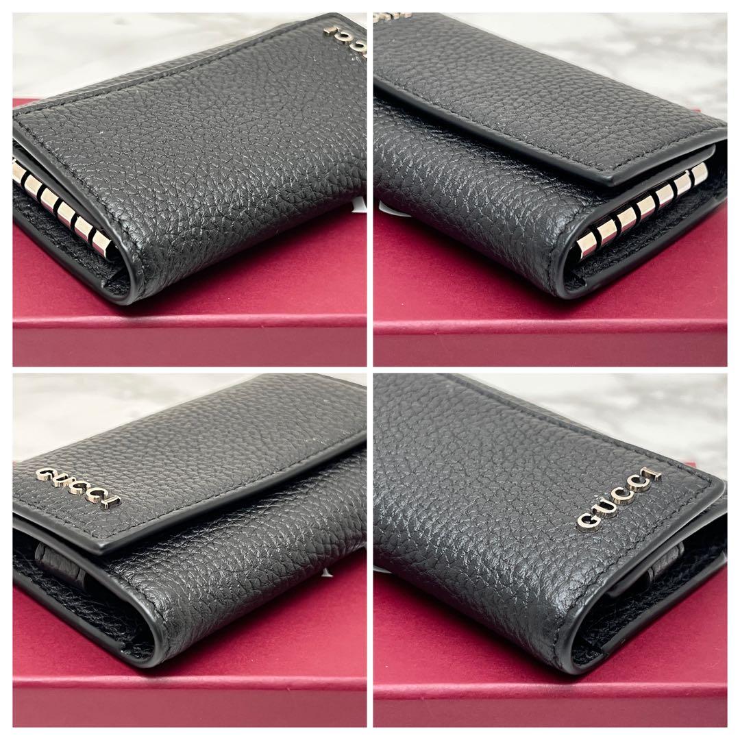 グッチ GUCCI ロゴ キーホルダー キーケース 現行品 ブラック