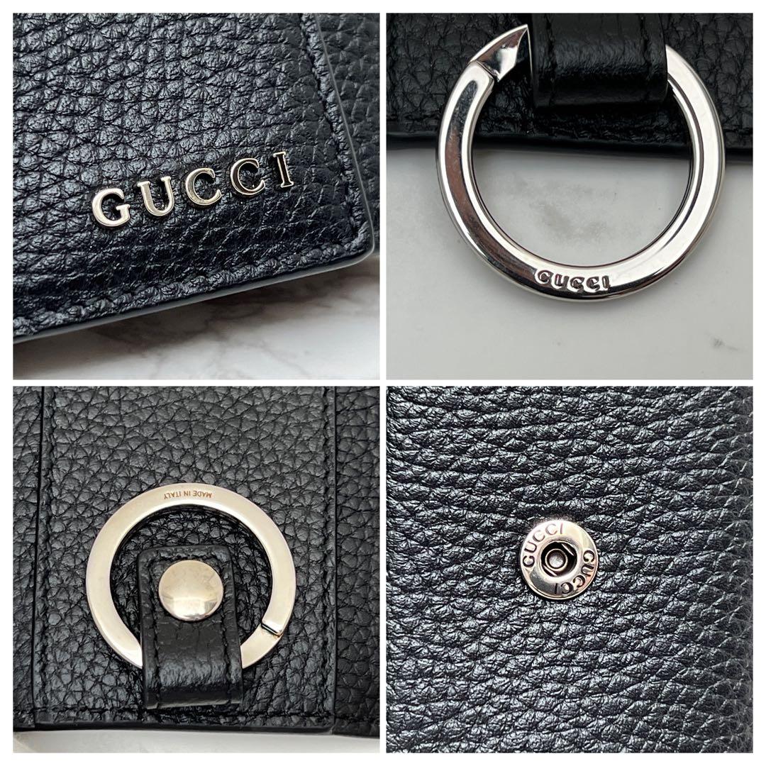 グッチ GUCCI ロゴ キーホルダー キーケース 現行品 ブラック