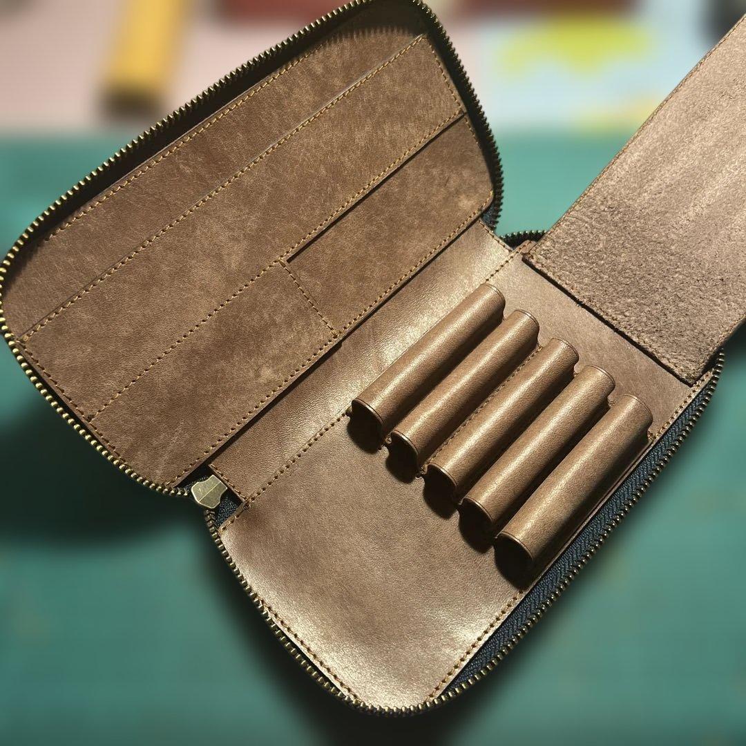 プエブロレザー　ラウンドジップペンケース　（検野原工芸　バハギア　楔　しーさー ラウンドジップ ペンケース （検 バハギア 工房楔 野原工芸 シーサー