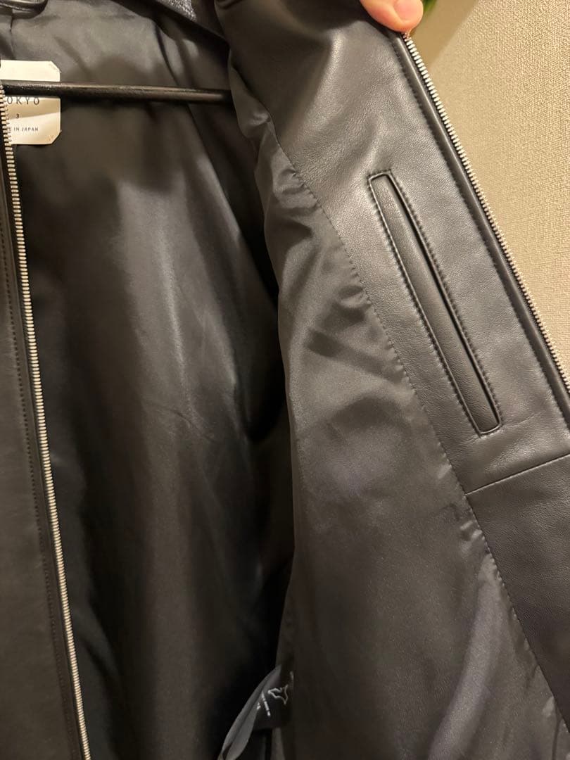 UNITED TOKYO 黒 ライダース ラムレザーシングルジャケット サイズ3