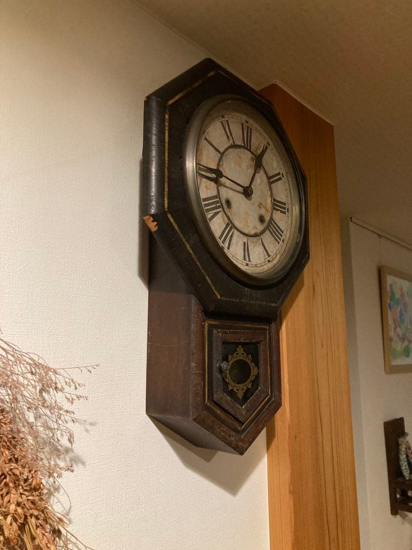 昭和レトロ　八角ゼンマイ式振り子時計 ボンボン時計　稼働品