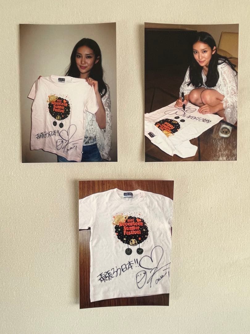 武井咲 直筆サイン入り 2007 Tシャツ 生写真3枚付き 武井咲 直筆サイン