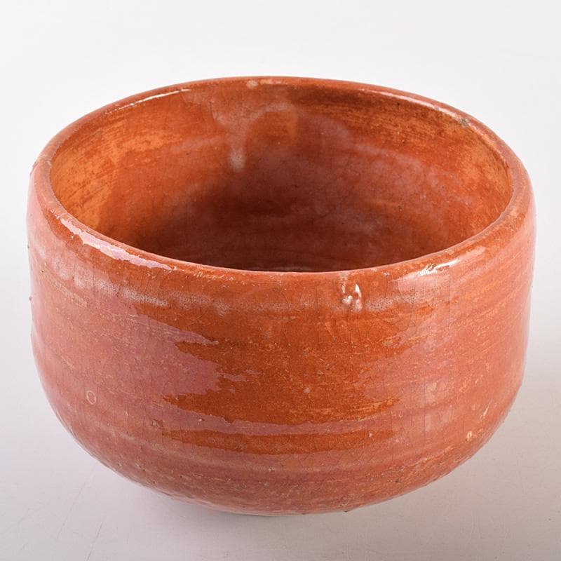 茶道具 楽吉左衛門 赤楽茶碗 時代箱付 V R7596