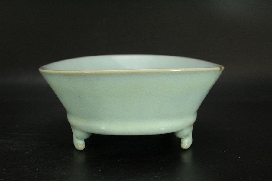 中国美術 青釉 楕円形 盤 水盤 洗 23.3cmx16.7cm(LC315) - メルカリ