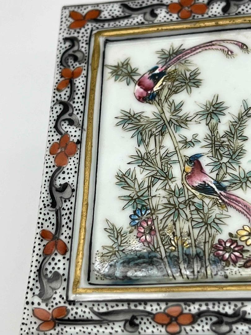 清道光時代 【大清道光年製】在銘 粉彩 琺瑯彩金彩錦雞