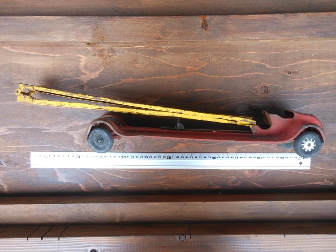 Kingsbury トイカー 赤 消防車 はしご車 ブリキ おもちゃ