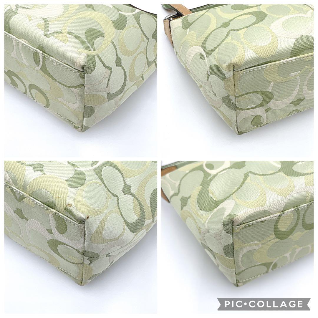 【美品】COACH コーチ シグネチャー アクセサリーポーチ 6561 グリーン