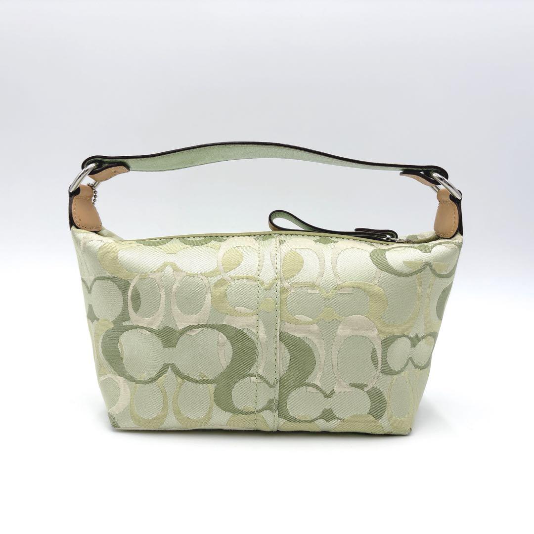 【美品】COACH コーチ シグネチャー アクセサリーポーチ 6561 グリーン