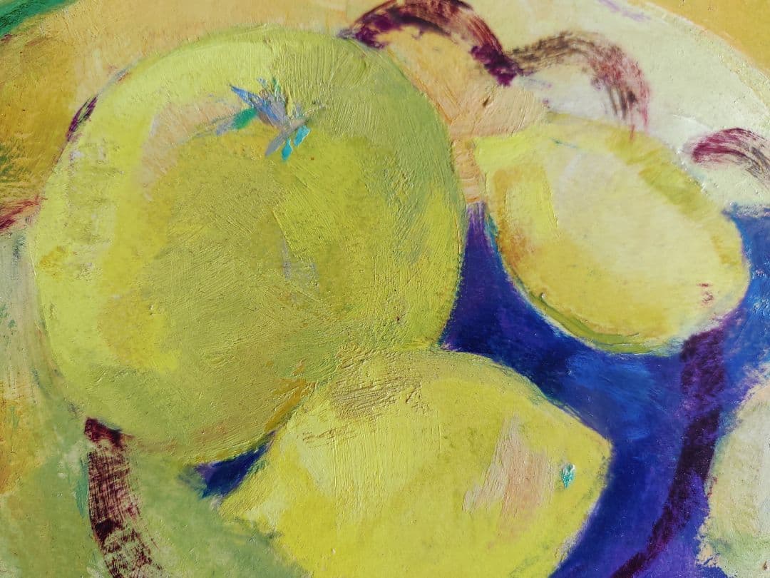 ピエールボンコンパン 油彩画 「卓上のレモン」 花の絵画をリトグラフ