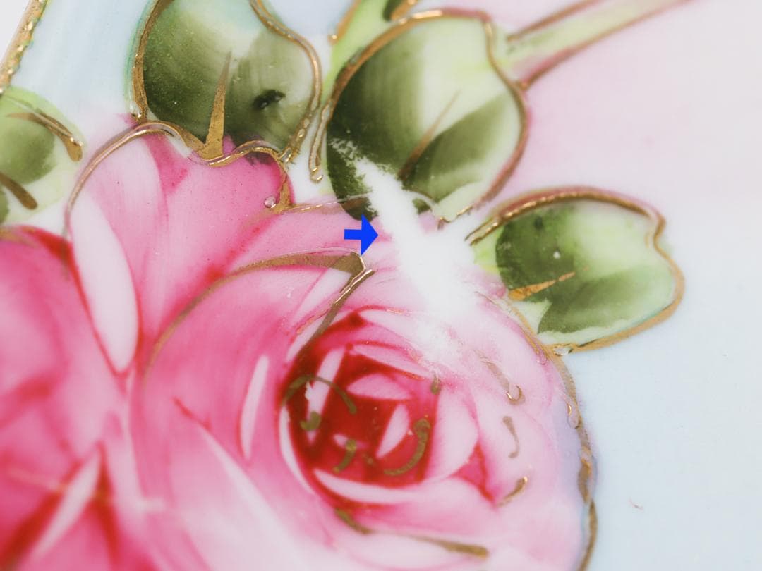 オールドノリタケ ハンドペイント 金彩薔薇絵 プレートセット 4枚 23cm