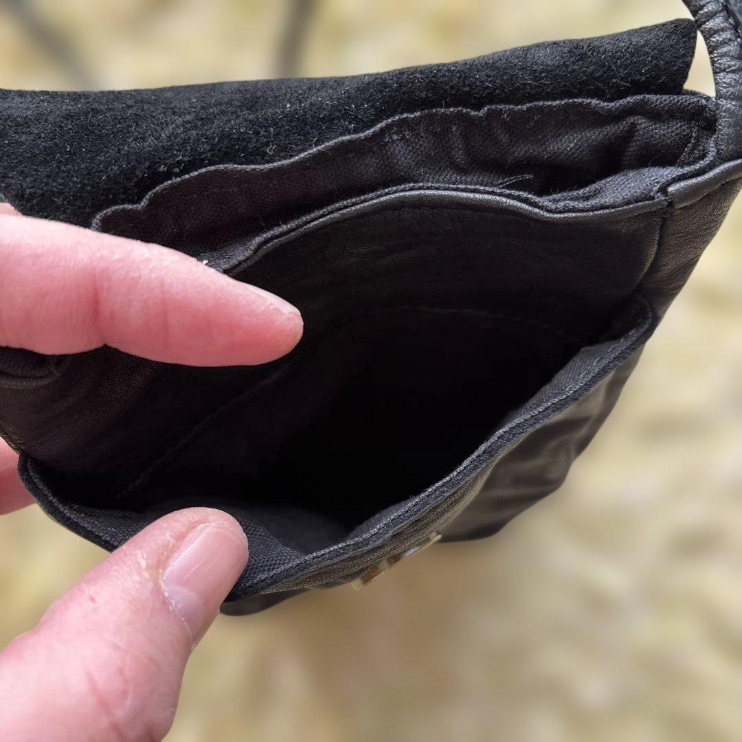 【pas de calais】牛革レザーポーチ✴︎黒