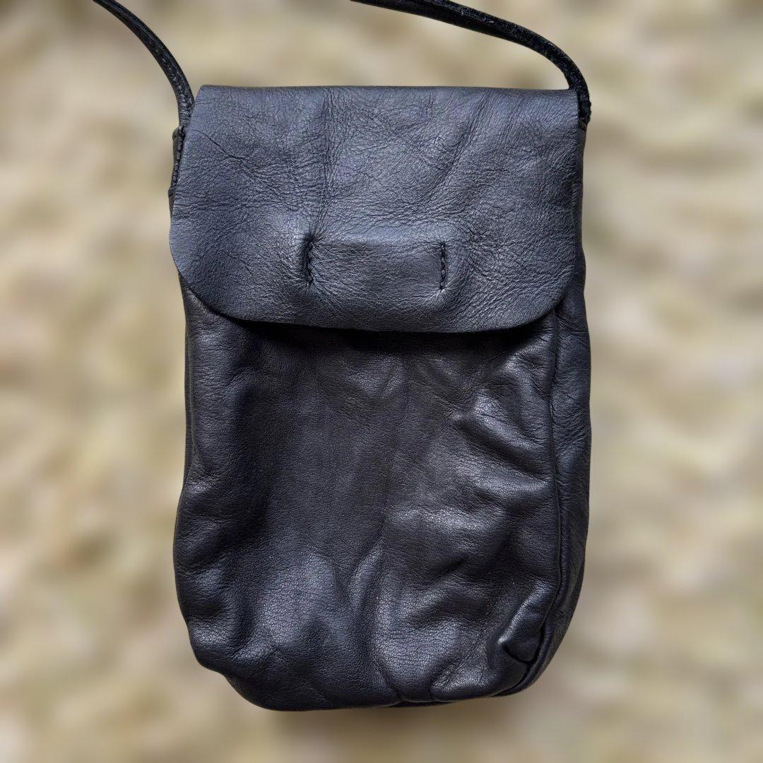 【pas de calais】牛革レザーポーチ✴︎黒