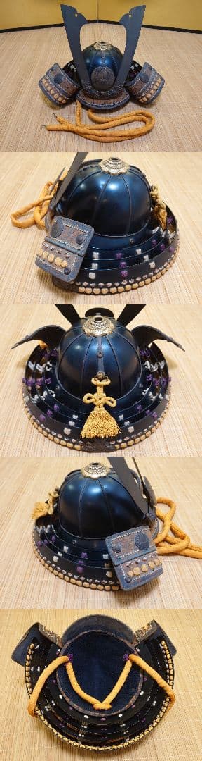 ★送料無料☆紫白糸威大袖黒二枚胴具足☆等身大鎧一領☆甲冑★