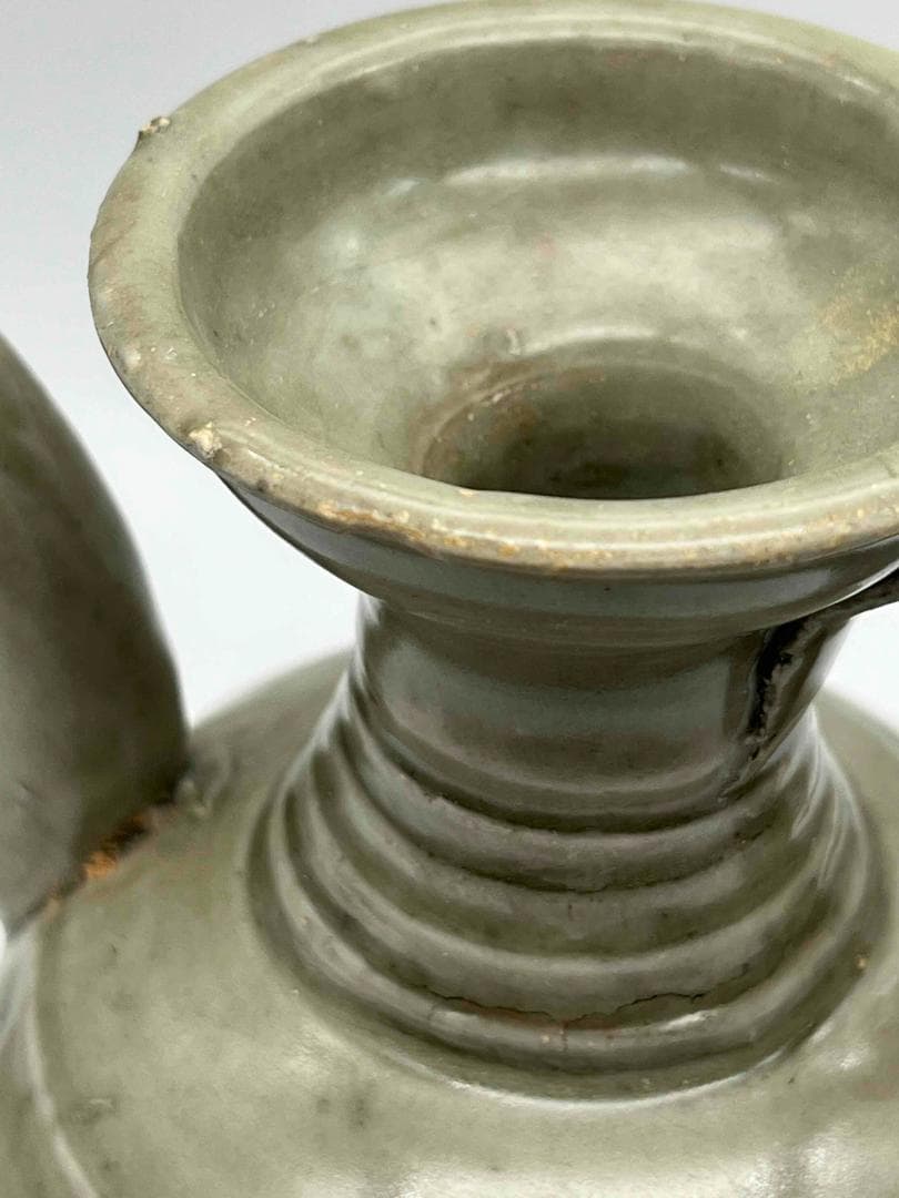 北宋時代 青磁弦紋水注 越州窯 水滴 水指 水差し 茶道具(C-