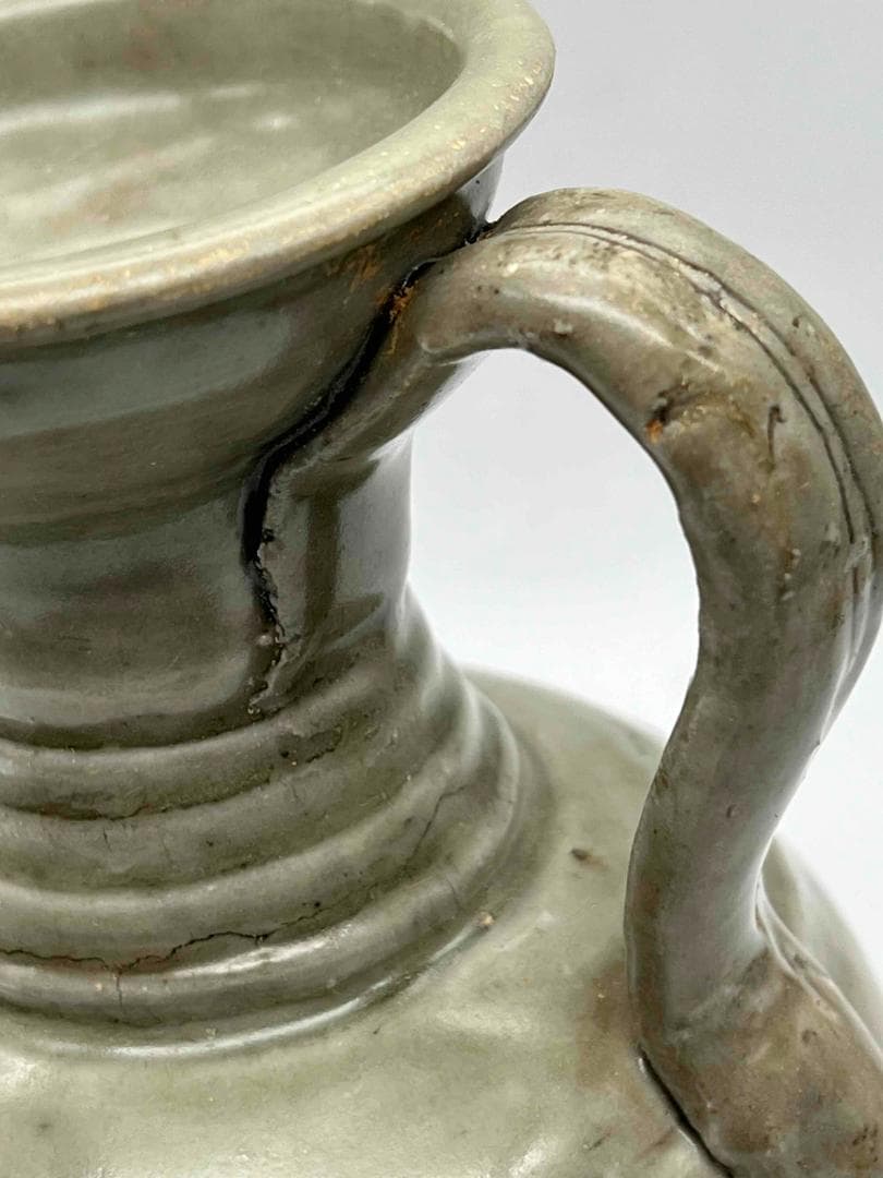 北宋時代 青磁弦紋水注 越州窯 水滴 水指 水差し 茶道具(C-