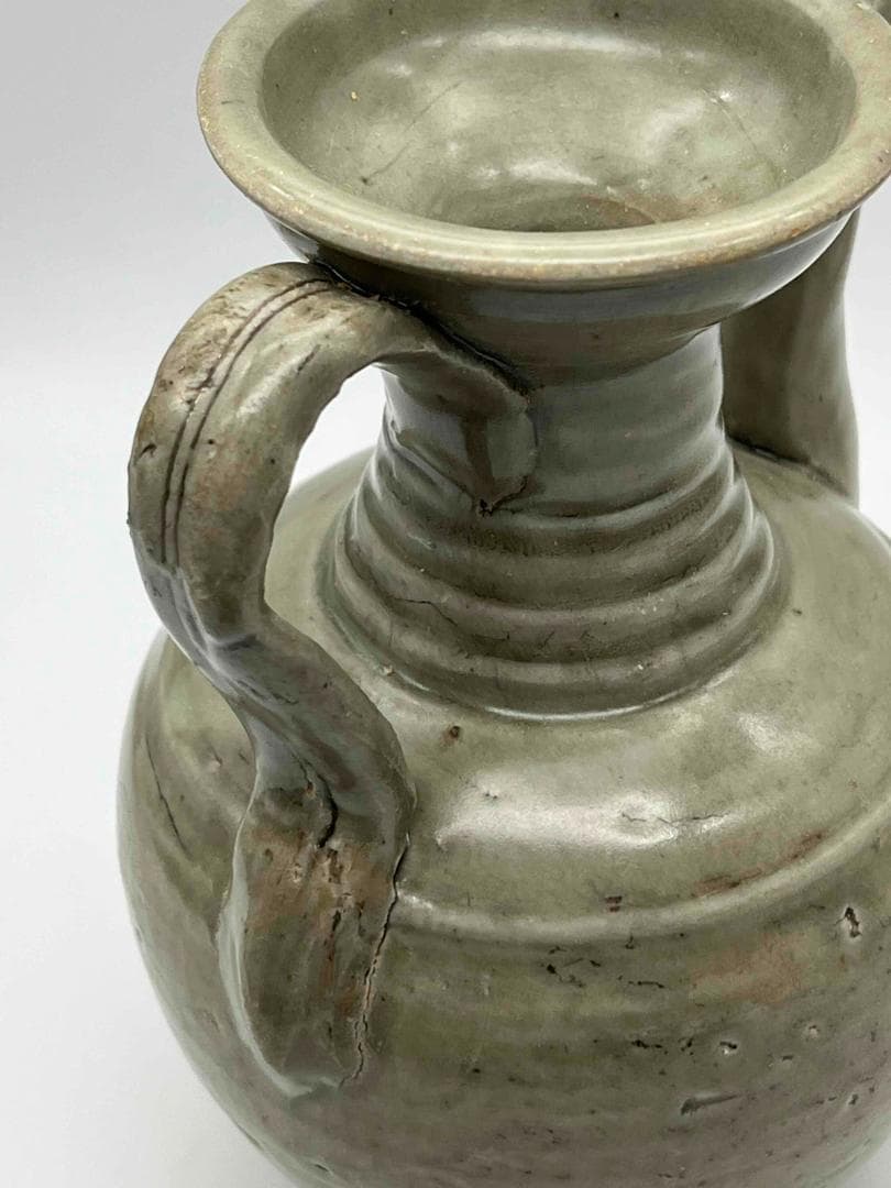 北宋時代 青磁弦紋水注 越州窯 水滴 水指 水差し 茶道具(C-