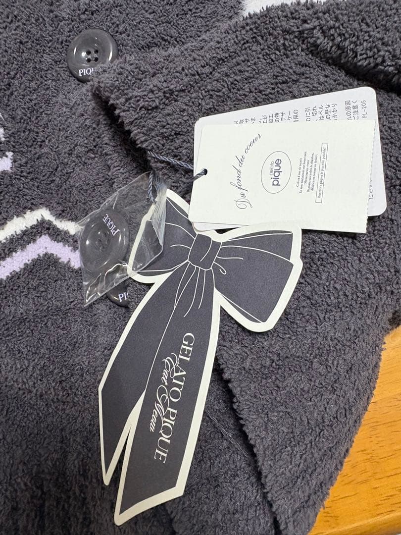 PIQUE ダークグレー 猫デザイン ルームウェア F