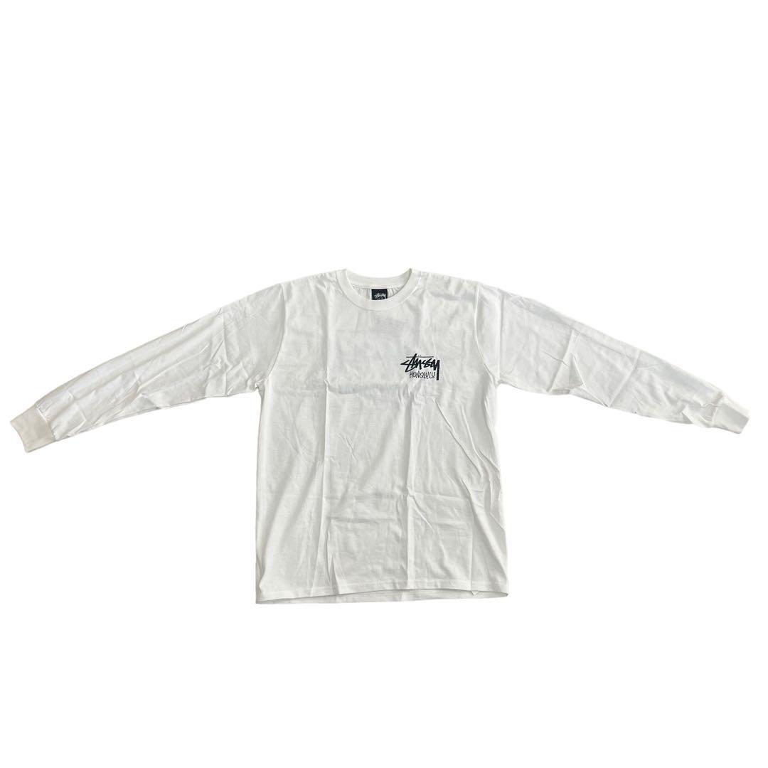 新品タグ】stussy Honolulu ハワイ限定品 長袖 サイズM 白