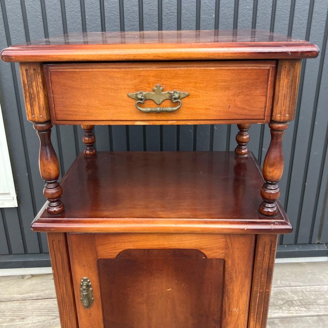 昭和レトロ コクヨ 木製コンソールテーブル コールキャビネット 電話台