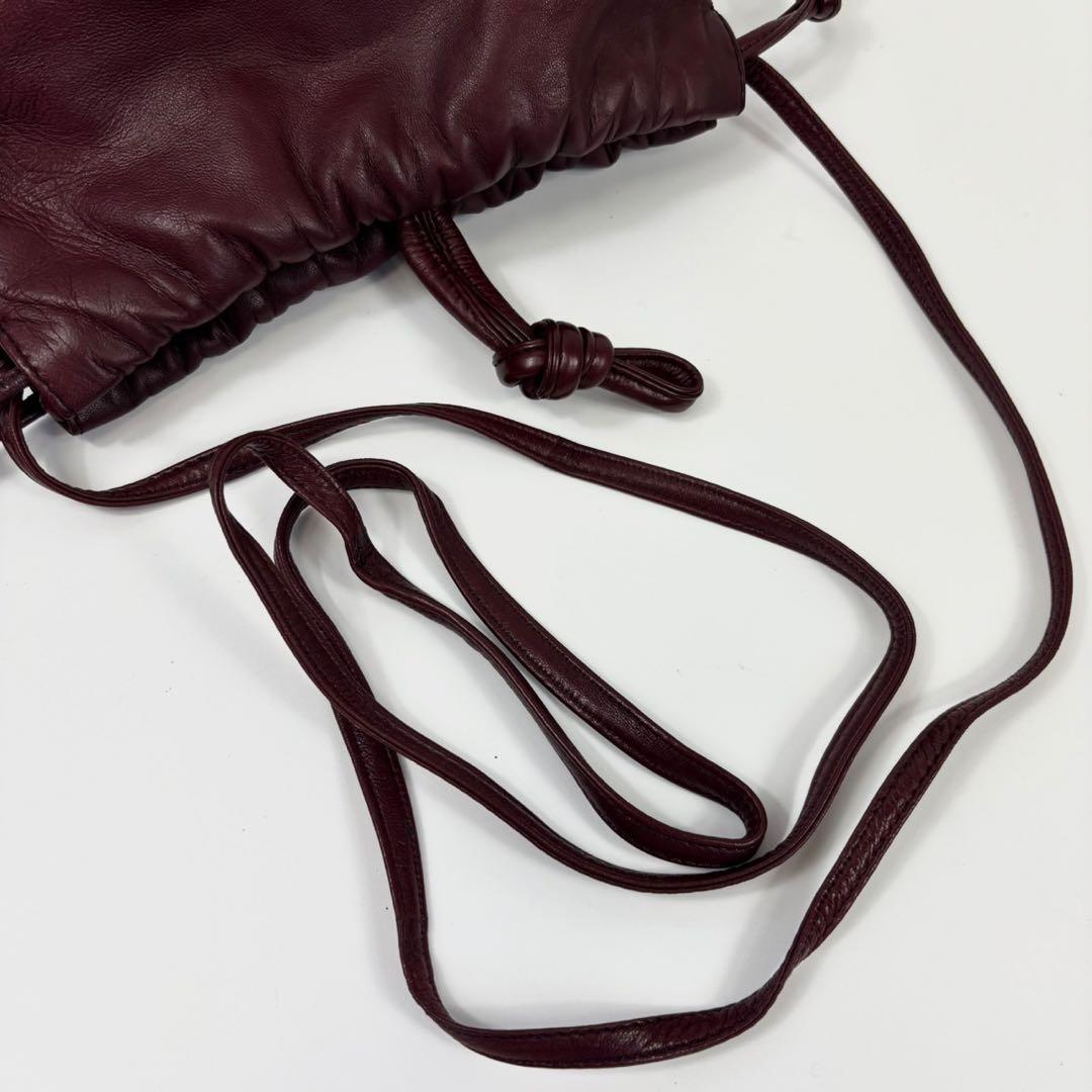 【希少カラー】LOEWE☘️✨巾着ショルダー✨アナグラム✨ボルドー✨バッグ