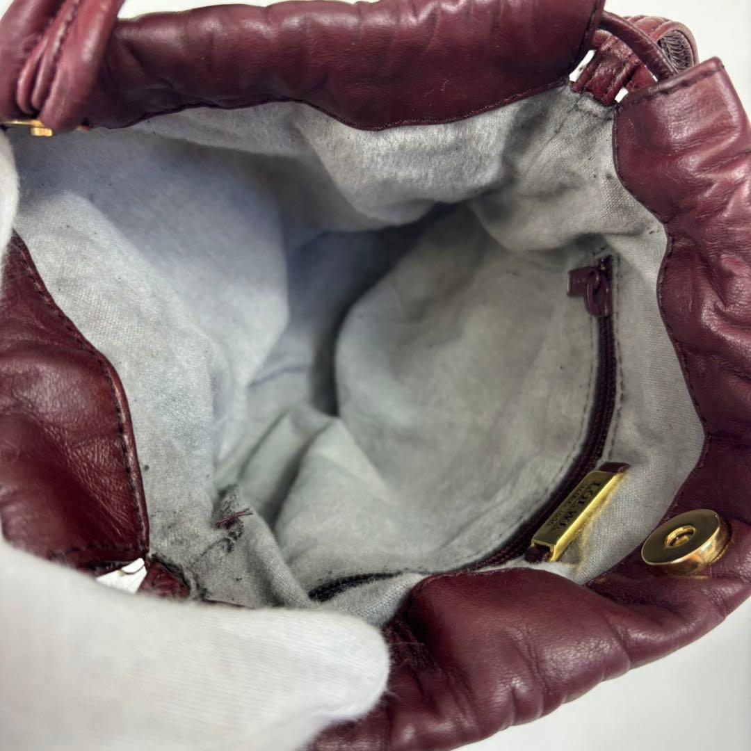 【希少カラー】LOEWE☘️✨巾着ショルダー✨アナグラム✨ボルドー✨バッグ