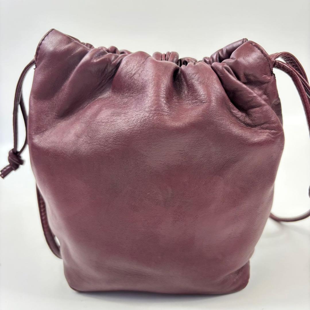 【希少カラー】LOEWE☘️✨巾着ショルダー✨アナグラム✨ボルドー✨バッグ