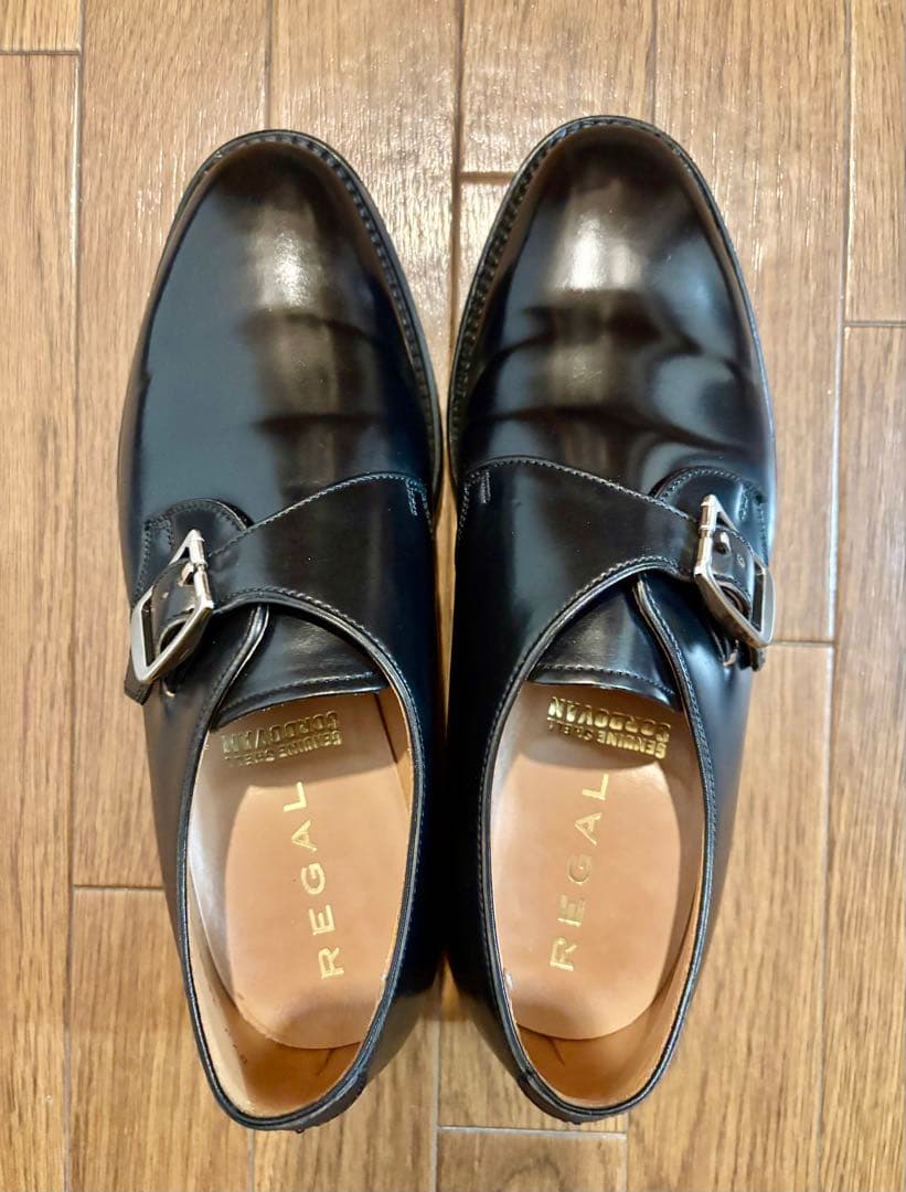 【美品】REGAL リーガル W910 コードバン モンクストラップ 23.5㎝