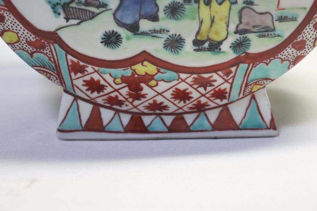 時代 九谷焼瓢箪扁瓶 万暦九谷 送料込み0503