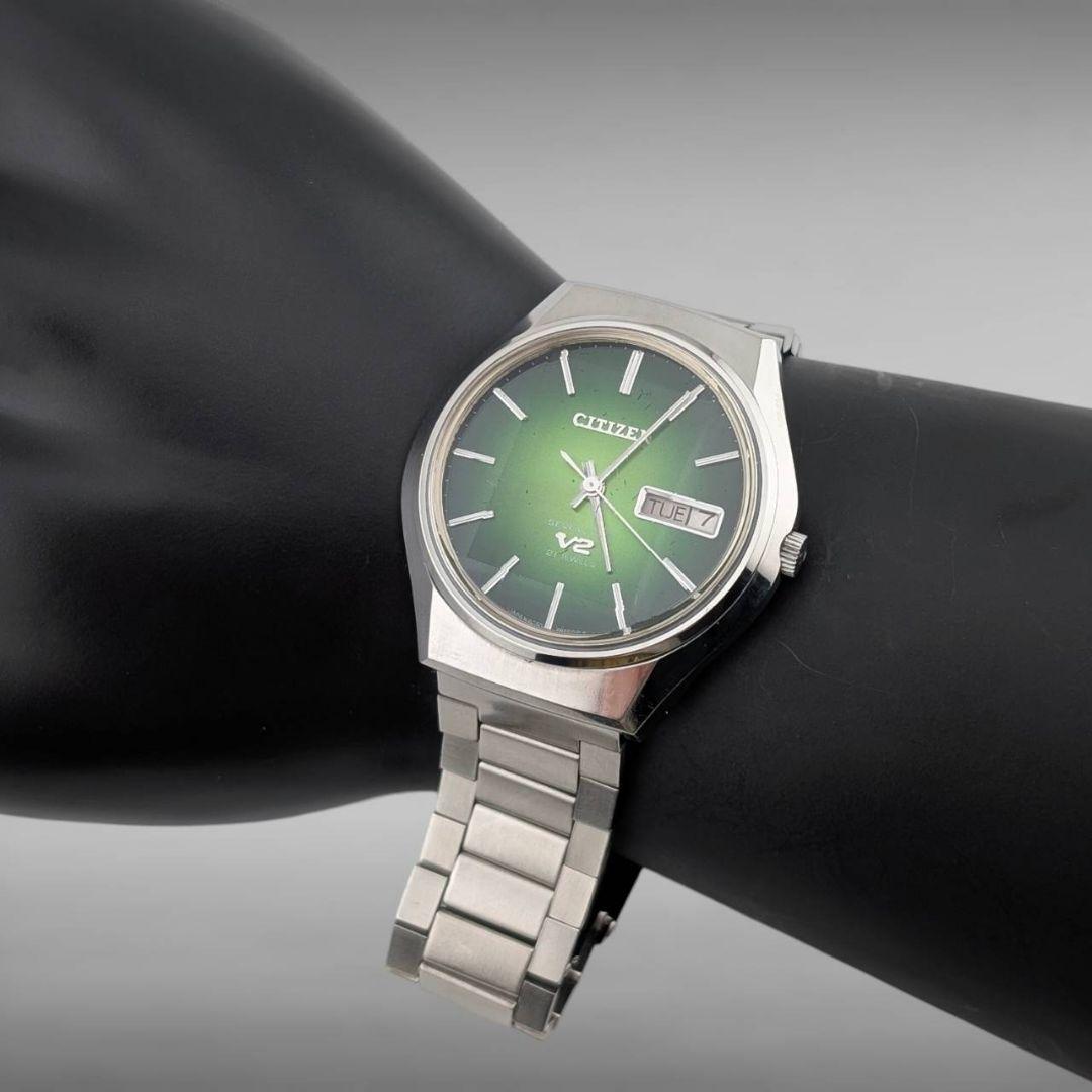 【稼働】 シチズン セブンスター V2 グリーン グラデーション 純正ベルト
