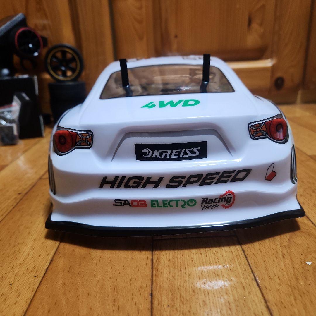 タミヤ ドリフト ラジコン フルセット　TT02　　白 86 ボディ　　tt02