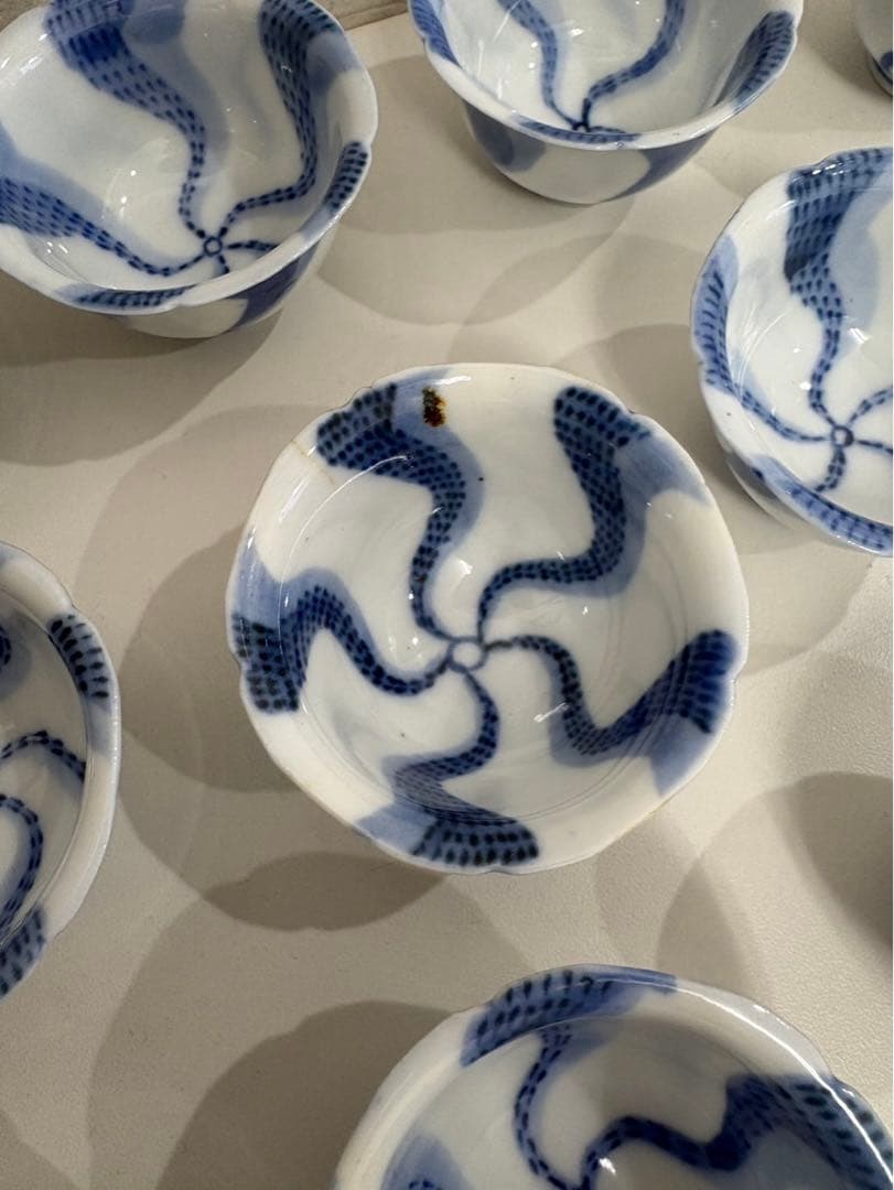 永楽善五郎　染付捻　盃　20客