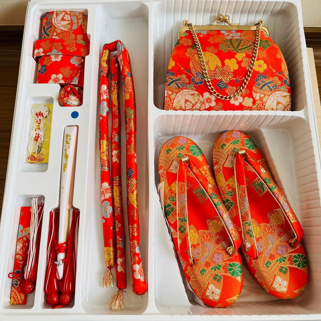 七五三　7歳　結び帯　はこせこセット　帯揚げ　しごき