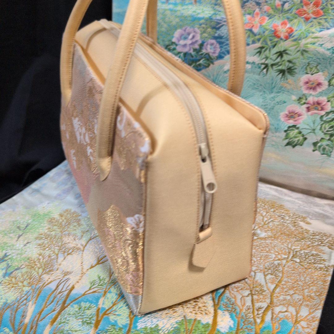 利休バック　和装用バッグ 金色とピンクのグラデーション　美品