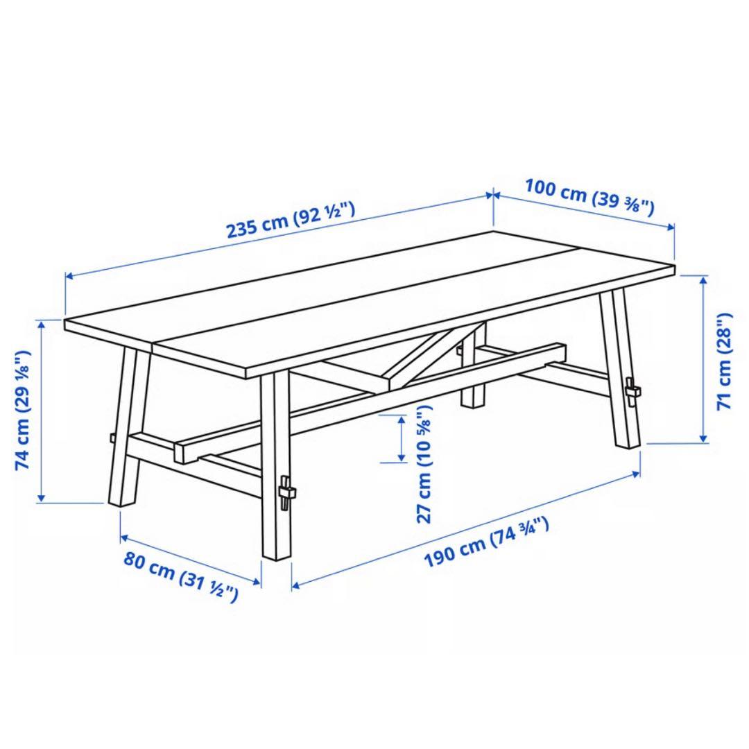 IKEA ダイニングテーブル SKOGSTA スコグスタ 235cm