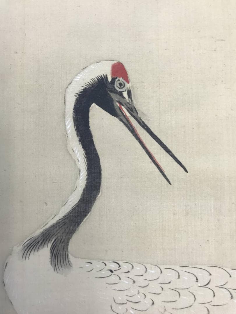 真作】鈴木隣松/狩野栄川院典信の門人/鶴亀図/