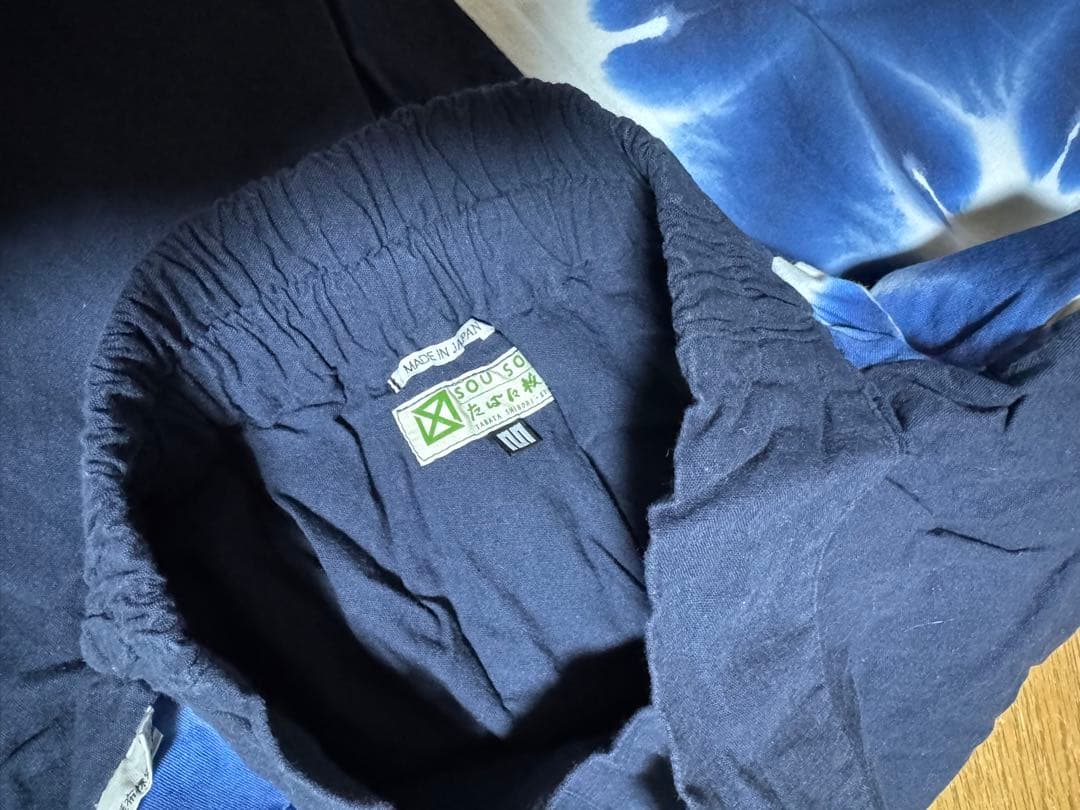 sou・souたばた絞り 伊勢木綿 20/20 麻混 富士／雪花　Ｍ