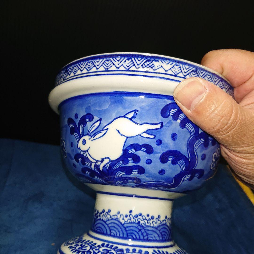 古伊万里高台鉢、染付