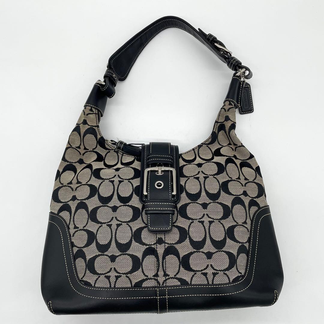 【美品】コーチ　ワンショルダーバッグ　タッセル　チャーム　シグネチャー