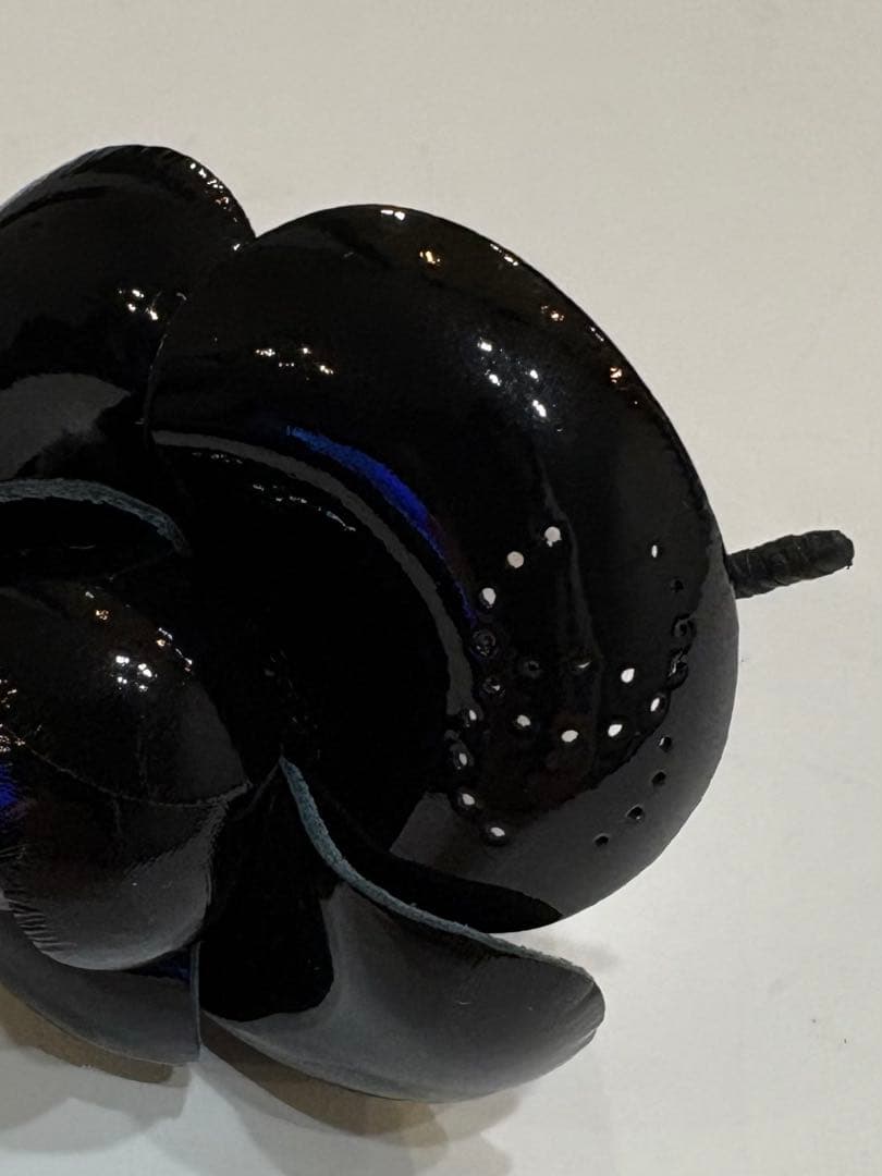 美品☆シャネル カメリア 黒革コサージュ ココマーク ロゴ レザー