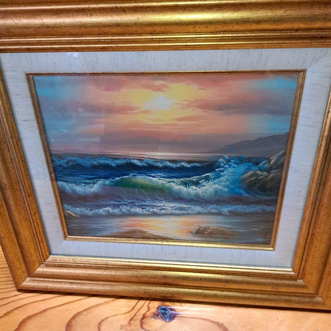 なんと‼️【貴重品　特別セ－ル】絵画 　レイモン・ガランチェ　朝焼けの海