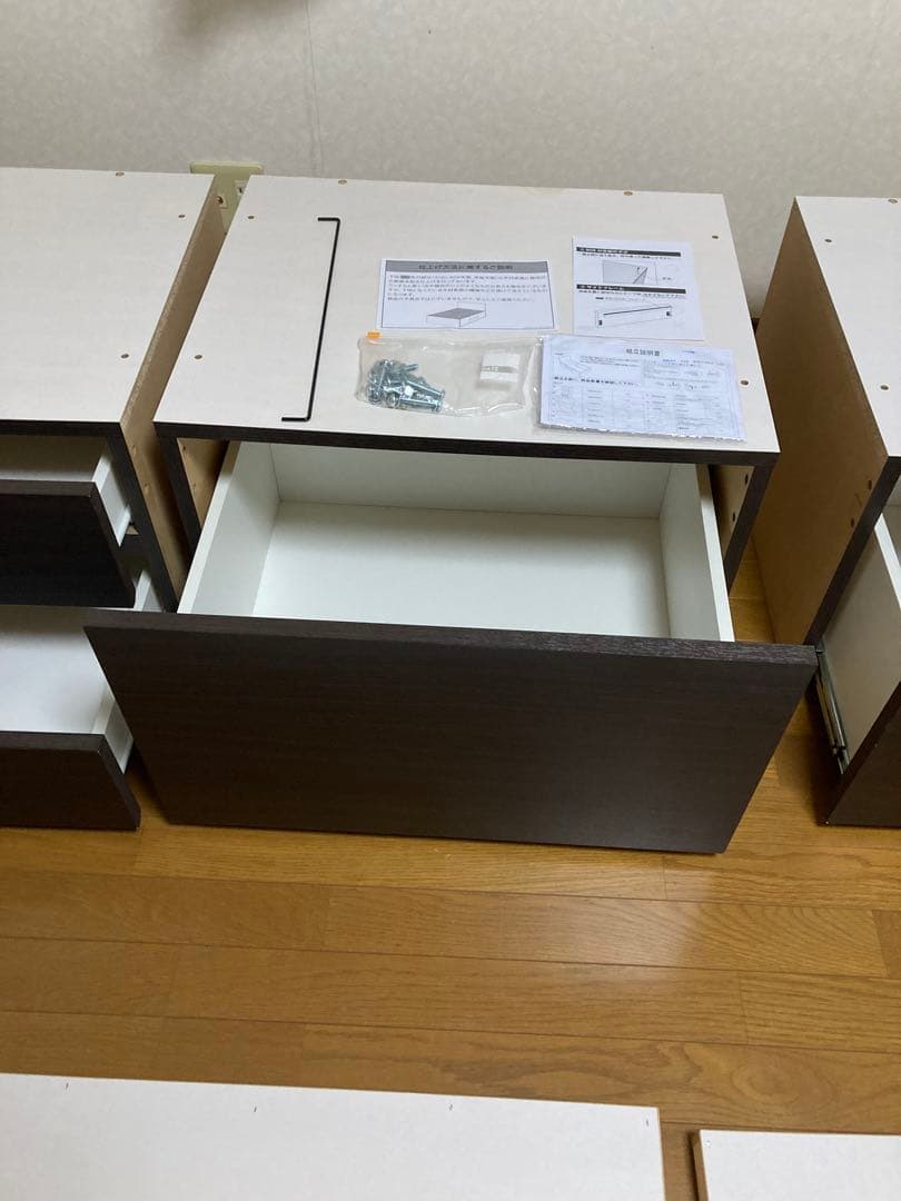 【引き取り希望】ニトリ　シングルベッドフレーム ダークブラウン収納付き