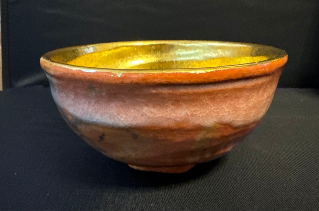 T302 茶碗 『金彩 竹』『押小路窯 庄左ェ門』 共箱 抹茶碗 茶道具