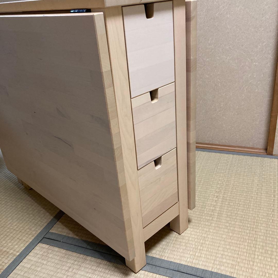 IKEA ノールデン　バタフライテーブル　 引き出し付き