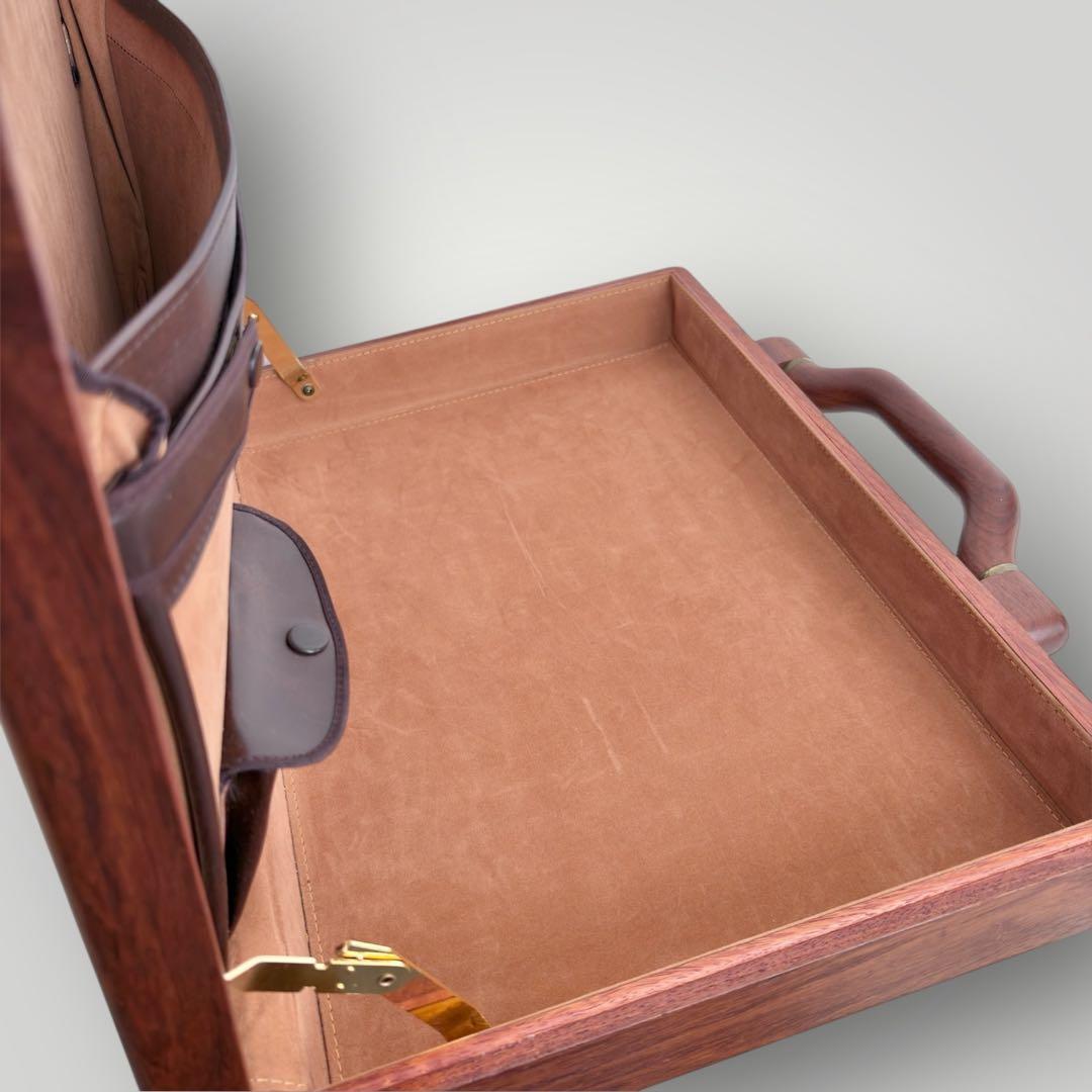 PRESTO アタッシュケース 木製 ダイヤルロック式 ブラウン ビジネス