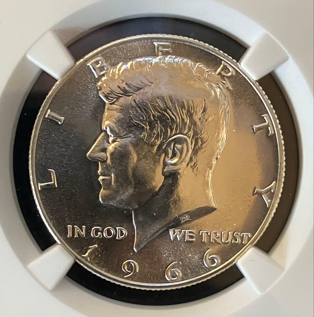 アメリカ 1966年 SMS .ケネディ ハーフダラー 銀貨 MS67 - メルカリ