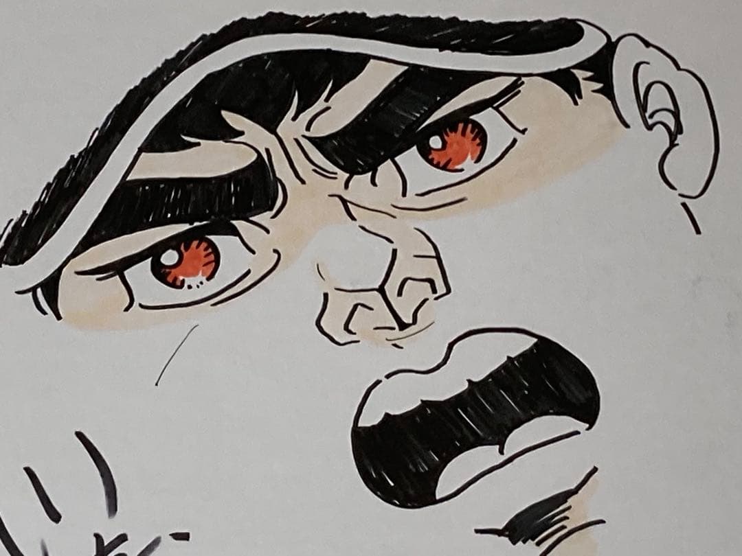 s３　レア　直筆　巨人の星色紙【直筆星飛雄馬&サイン】川崎のぼる先生